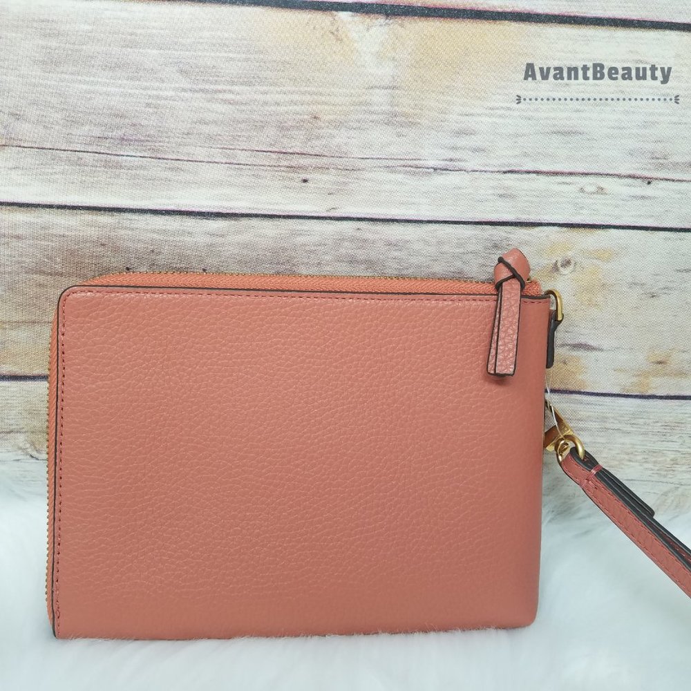 Tramonto Tory Burch Large Britten Zip Pouch New - Picture 6 of 11